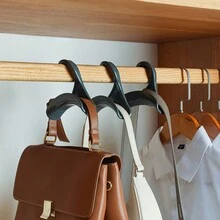 1pc Bag Hook, Wall Closet Wallet Hanger, Handbag Hanger, Backpack Storage Organizer, For Clothes Or Handbags - Grey - View 7