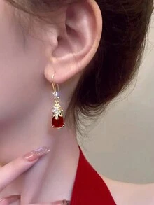 12 对/套心形和钻石仿珍珠耳钉，适合女孩的简约金色耳环，附随机字母卡 - 彩色 - 查看 3