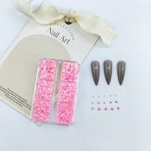 1920pcs / 6 Grids Resin Rhinestones Beads With Wax Pen, Multicolors 2mm 3mm 4mm Non-Hot Fix Flatback Round Jelly Resin Rhinestones For Nail Art Decoration, Face Makeup, DIY Jewelry Craft, Making Accessories, Shoes, Clothes, Bags Nail Charms Nail Gems Nail Supplies