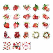 TiTiPaPa 46入組/盒草莓貼紙,可愛創新的ins風格多功能裝飾貼紙,適用於手帳,相冊,水杯,筆電,手機,藝術作品,裁縫設備,玩具,壁貼,創意diy手工藝品裝飾 - 彩色 - 查看 8