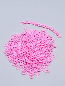 200入組亞克力純色鏈條,多種色彩,適合學生和女性,非常適合日常穿戴和diy珠寶製作 - 藕粉色 - 查看 2
