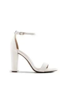 Women Elegant High Heel Sandals Chunky Block Dressy Pump Sandals Ankle Strap Open Toe Classic Heeled Sandals, For Casual And Formal Wear, For Party, Wedding, Prom Valentines - 白色 - 查看 9