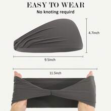 3pcs Dark Grey/Black/Grey Double-Sided Velvet Nylon Sport Headband, Elastic Yoga Sweatband - Multicolor - View 2