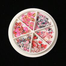 6入組方圓混合盒子,內含情人節指甲美甲、竹漿膜片裝鑽石、心形蝴蝶結、唇膏、眼鏡、冰淇淋、玫瑰花、高跟鞋、甲片美容裝飾配件 - 彩色 - 查看 8