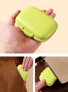 1個旅行便攜式藥盒,可容納8種藥物和維生素,適合放在口袋或手提包中,安全存儲每日用量 - 粉色 - 查看 4