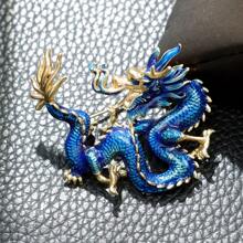 1只風龍形胸針,使用繪畫技巧製作的春節禮品 - 藍色 - 查看 4