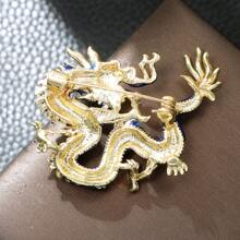 1只風龍形胸針,使用繪畫技巧製作的春節禮品 - 藍色 - 查看 5