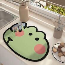 1pc Sweat-Animal Themed Kitchen Sink Dish Drying Mat, Absorbent Dish Pad, Non-Slip Coating - Multicolor - View 2