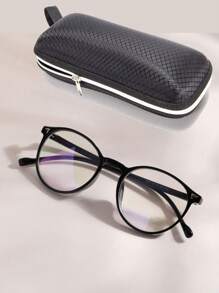 1 par de gafas con decoración de remaches de marco de acrílico para uso diario, accesorios de gafas transparentes, accesorios de gafas para mujeres - transparente - Ver 1