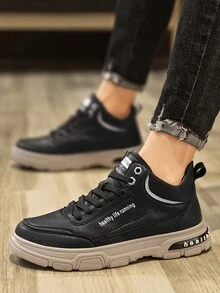 全季穿搭時尚百搭高筒鞋,靴子,休閒,年輕時尚男士鞋,綁帶中筒鞋