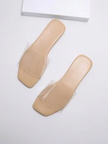 Women's Transparent Slippers, Summer Outdoor New Style Flat Anti-Slip Sandal, Soft And Comfortable, Gentle And Simple, Fashionable, Strap Slipper