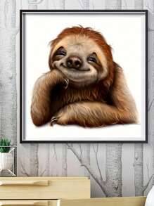 1 件钻石画树懒图片，5D 钻石画十字绣套件，钻石艺术装饰礼物，适合成人初学者的马赛克图片，钻石刺绣套件圆形全钻钻石点 DIY，生日礼物，非常适合家居装饰和房间墙壁装饰 30x30cm/20x20cm - 彩色 - 查看 1