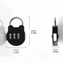 1pc Zinc Alloy 3-Digit Combination Lock Stationery Mini Multicolor Luggage Game Machine Secret Room Escape Padlock - Black - View 7