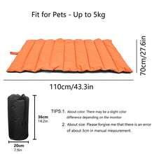 1pc Waterproof Portable Camping Oxford Cloth Thickened Moisture-Proof Pet Mat For Outdoor Cat & Dog, Wear-Resistant & Easy To Clean, Suitable For Extra Large Dogs And Ice Pad - Orange - View 3