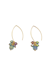 1對歐美時尚新款玻璃聚合耳環-簡約優雅,適用於女性日常佩戴 - 彩色 - 查看 1