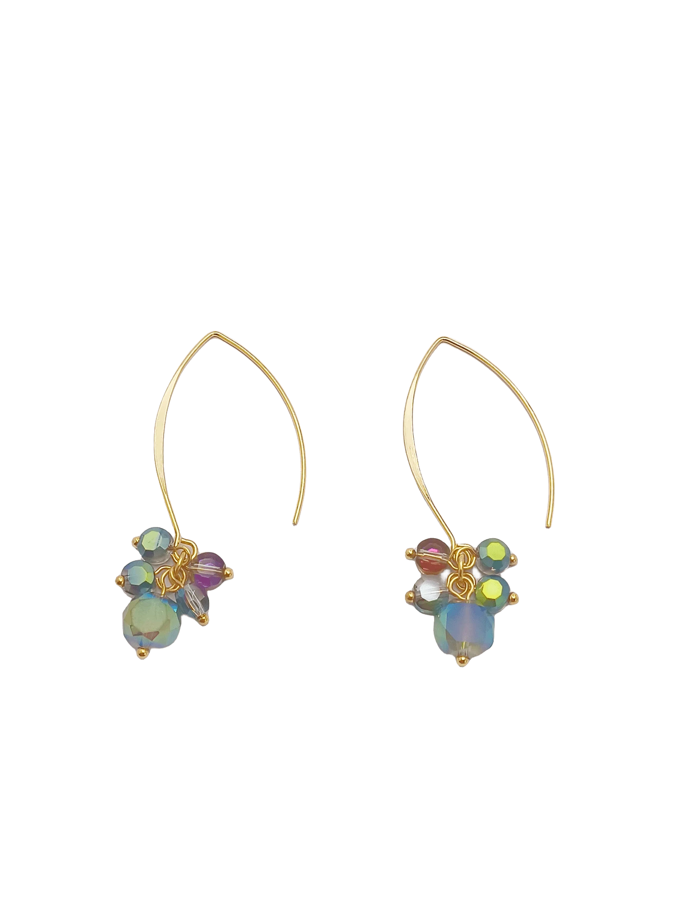 1對歐美時尚新款玻璃聚合耳環-簡約優雅,適用於女性日常佩戴 - 彩色 - 查看 1