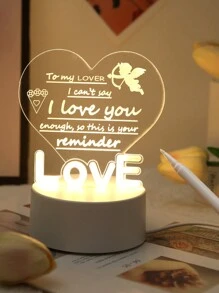 1pc 'I Love You' 3d Acrylic Night Light With Writing Board, Diy Expressing Love Night Lamp With Pen & Wipe Cloth, Perfect For Valentine's Day, Mother's Day, Father's Day And Other Romantic Occasions - Yellow - View 1