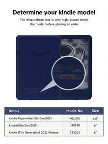 Ayotu Stand Case Compatible With 6" All-New Kindle 11th Generation 2022 Release, Compatible With Kindle 10th Gen 2019 Released- Cover, Auto Sleep/Wake And Back Cover - Regular Style-blue - View 7