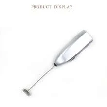 1個迷你攪拌器,咖啡牛奶手持攪拌器,升級版手持式攪拌器電動攪拌器奶泡器,迷你電池操作攪拌器和咖啡攪拌器奶泡器,可製作法式奶昔,拿鐵,奶和抹茶,不含電池 - 銀色 - 查看 1