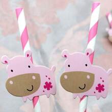 潮流卡片造型吸管,情人節心形卡片造形吸管,一次性紙質吸管,甜點&奶茶派對裝飾吸管,一次性紙質吸管 - 彩色 - 查看 6