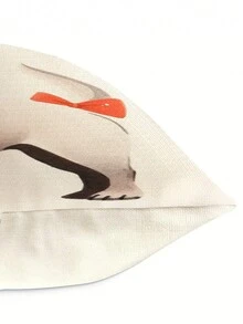 1入組現代可愛風格亞麻材質犬印花枕套(不含內芯),帶拉鍊設計,柔軟觸感,完美的日常家居裝飾靠墊套,方形尺寸為45cm*45cm/17.72in*17.72in - 彩色 - 查看 4