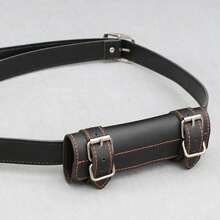 1 件 PU 皮带适用于武士刀腰带杀手腰带剑环带剑带腰带鞘鞘固定器 - 黑色 - 查看 4