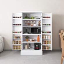 Kitchen Food Storage Cabinet,Home 47inch Farmhouse Kitchen Pantry - White - View 7