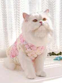 1件寵物衣服,適用於貓和狗,珊瑚絨美人魚風格兩腳秋冬服,s/m尺寸狗用 - 粉色 - 查看 3