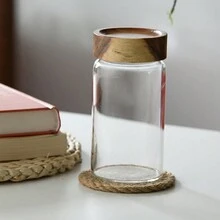1pc Threaded Transparent High Borosilicate Glass Storage Jar With Screw Cap, 8*10cm/15cm/20cm - White - View 9