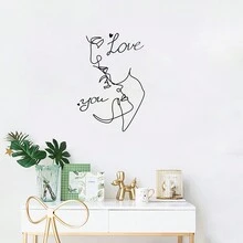 1pc Creative Sketch Lover Face Wall Sticker - Multicolor - View 5