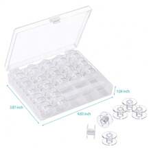 25Pcs Clear Plastic Sewing Machine Bobbins Class 15, Sewing Bobbins Compatible With Brother Singer Janome Kenmore Machines Style SA156 Transparent Bobbins Spools Embroidery Bobbins Sewing Accessories - 25Pcs - View 3