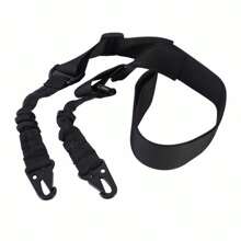 Portafusil Tactico Bungee 2 Puntos Eslinga Militares Caza - Negro - Ver 1