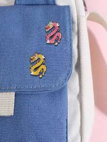 1個可愛的十二生肖主題漫畫合金龍形胸針,理想的時尚配件,適用於西裝、毛衣、包包等,適合日常佩戴 - 多色 - 查看 2