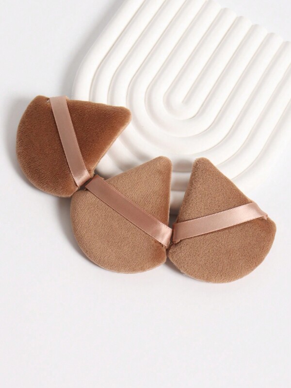 10pcs Triangle Shaped Velvet Powder Puffs, Specifically Designed For
