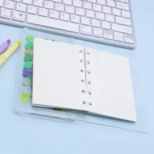 1 件裝創意 Diy 壓克力搖搖活頁內襯筆記本,適合學生書寫文具 - 無色 - 查看 9