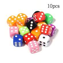14 毫米發光骰子、實心骰子、透明骰子、多色水晶透明骰子 - 非常適合酒吧、ktv、娛樂和 Diy 手機殼、鑰匙圈、冰箱貼、微景觀裝飾和其他配件 - 彩色 - 查看 6