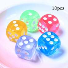 14 毫米發光骰子、實心骰子、透明骰子、多色水晶透明骰子 - 非常適合酒吧、ktv、娛樂和 Diy 手機殼、鑰匙圈、冰箱貼、微景觀裝飾和其他配件 - 彩色 - 查看 10