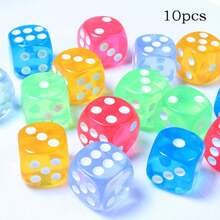14 毫米發光骰子、實心骰子、透明骰子、多色水晶透明骰子 - 非常適合酒吧、ktv、娛樂和 Diy 手機殼、鑰匙圈、冰箱貼、微景觀裝飾和其他配件 - 彩色 - 查看 12