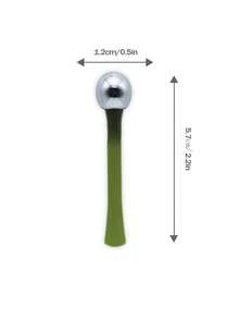 1pc Eye Cream Massager With Spoon Shape For Importing Eye Cream, Metallic Green, 5.7cm - Dark Green - View 3