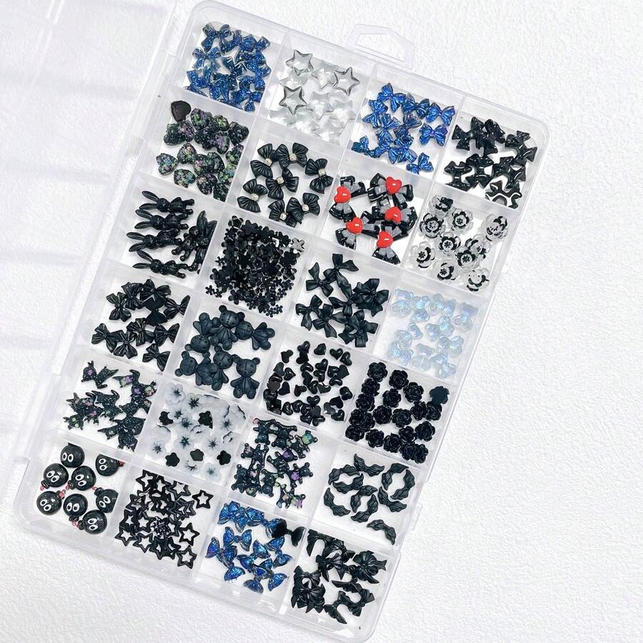 24 Grids Cartoon Resin Mixed Nail Art Decoration Diy Accessories Kit - Multicolor - View 1