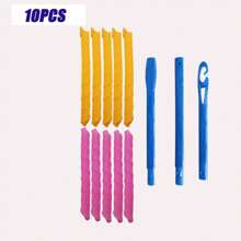 55cm捲髮器,diy波浪狀髮型,不需要用熱,不危害頭髮,有10/20/30入組可選 - 彩色 - 查看 10