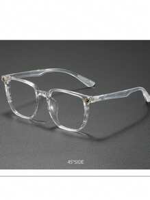 1pc Ultra-Light Large Frame Vintage Cross Engraved Clear Lens Glasses, Suitable For Men, Great Gift For Friends, Family, Loved Ones, Black Frame - Clear - View 2