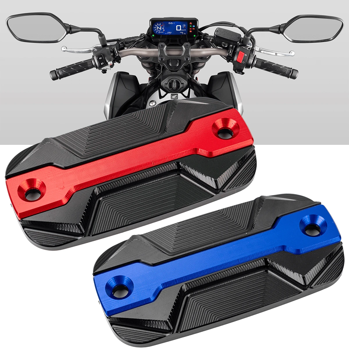 1個cb500f / Cb500x / Cb600f / Cb650r / Cb750 Hornet / Cb1100 / Cbr 500r 600f 650r Cnc鋁合金機車部件前刹車油箱蓋液體儲罐蓋 - 藍色 - 查看 1