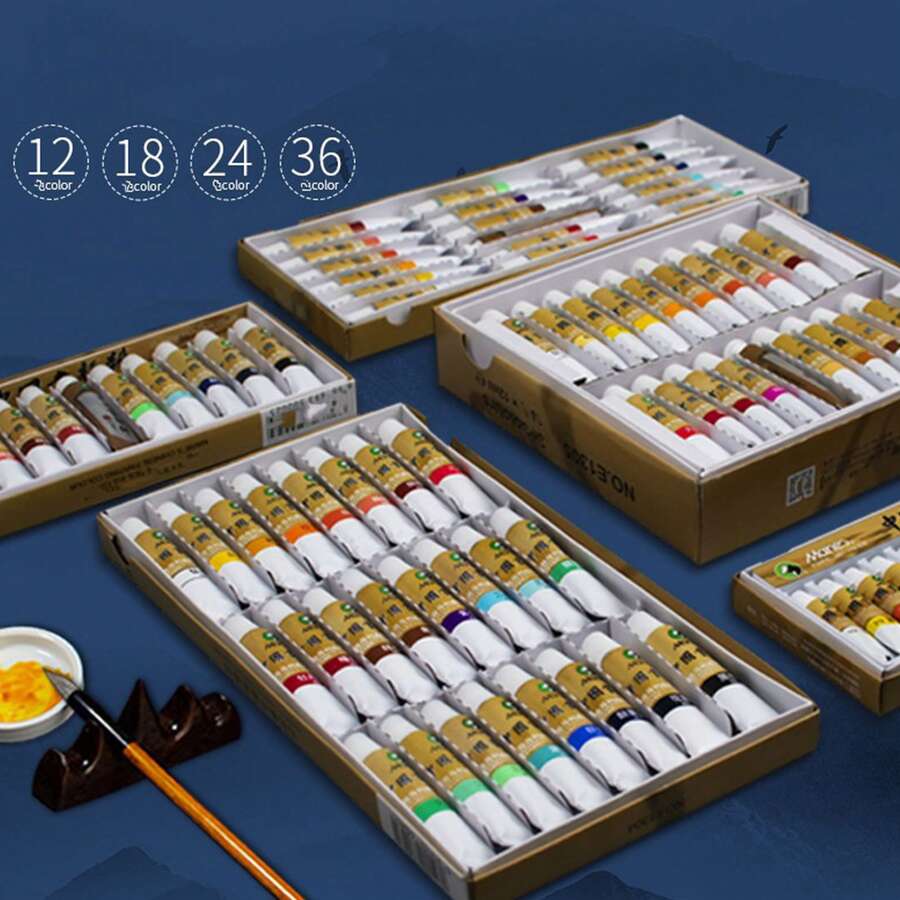 1pc 24 Colors 5ml Marie's Brand Traditional Chinese Painting Set (Random Package Design) - Multicolor - View 1
