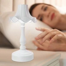 1入白色迷你復古夜燈,適用於臥室學生宿舍保護小型桌燈裝飾家居,歐式創意復古氛圍燈 - 白色 - 查看 4