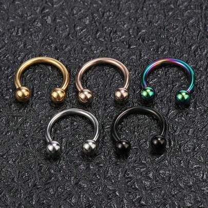 5 cái Thép không gỉ Dễ thương Septum Vòng mũi Nhẫn Móng ngựa Hoa tai Đối với phụ nữ Nam Bụng Môi Đồ trang sức xuyên cơ thể