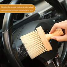 1 件縫隙灰塵清潔刷,木柄,用於汽車內裝清潔 - 米色 - 查看 3