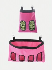 1入組防水牛津布掛食器袋,適用於豚鼠,倉鼠,兔子,適用於四季 - 玫紅色 - 查看 2