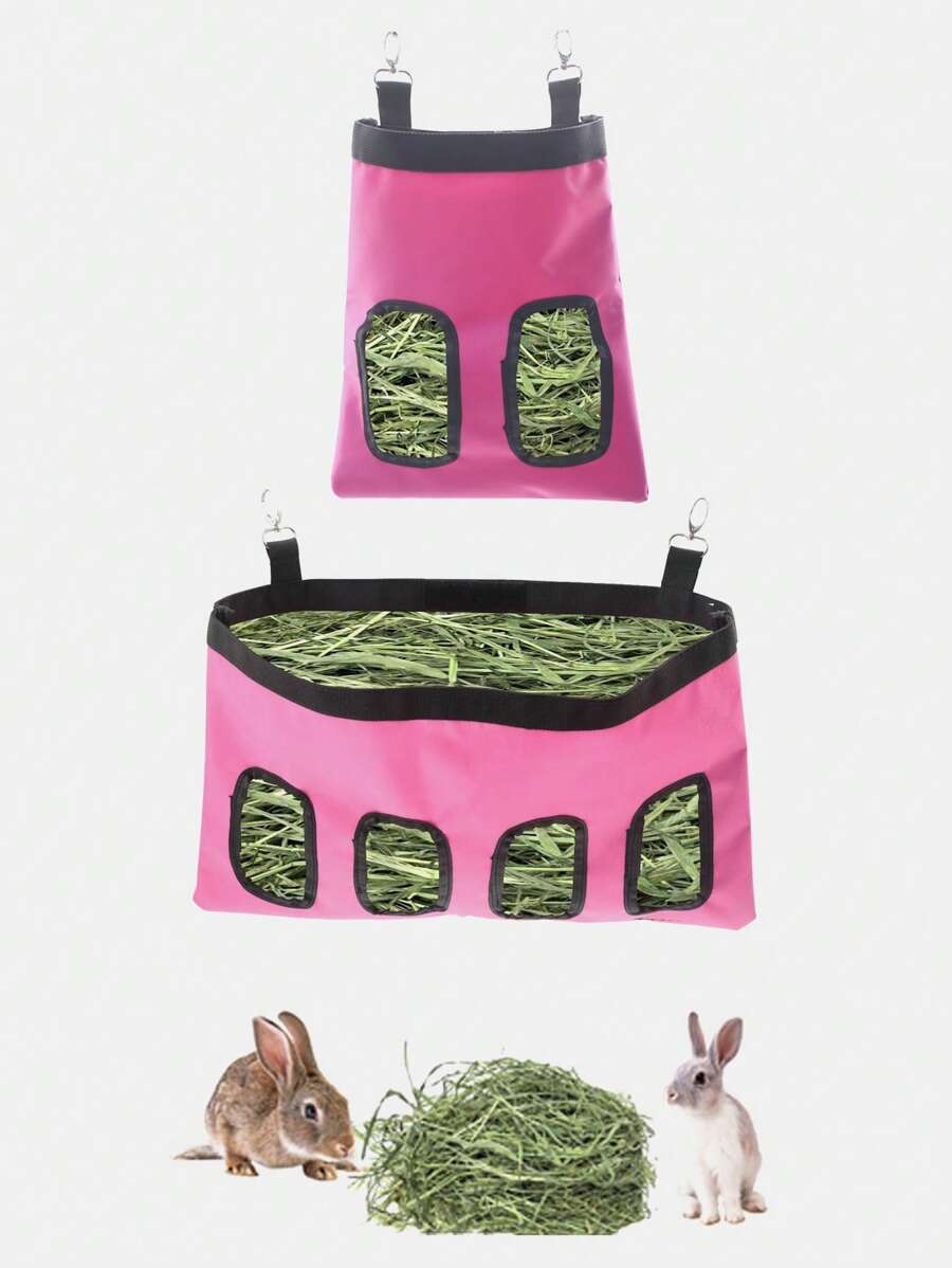 1入組防水牛津布掛食器袋,適用於豚鼠,倉鼠,兔子,適用於四季 - 玫紅色 - 查看 1