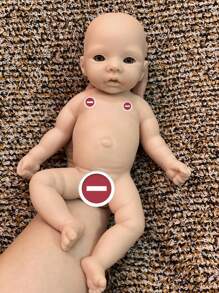 1入組11英寸未上色全硅膠重生娃娃,柔軟重生女孩硅膠套件 - 黑色 - 查看 1